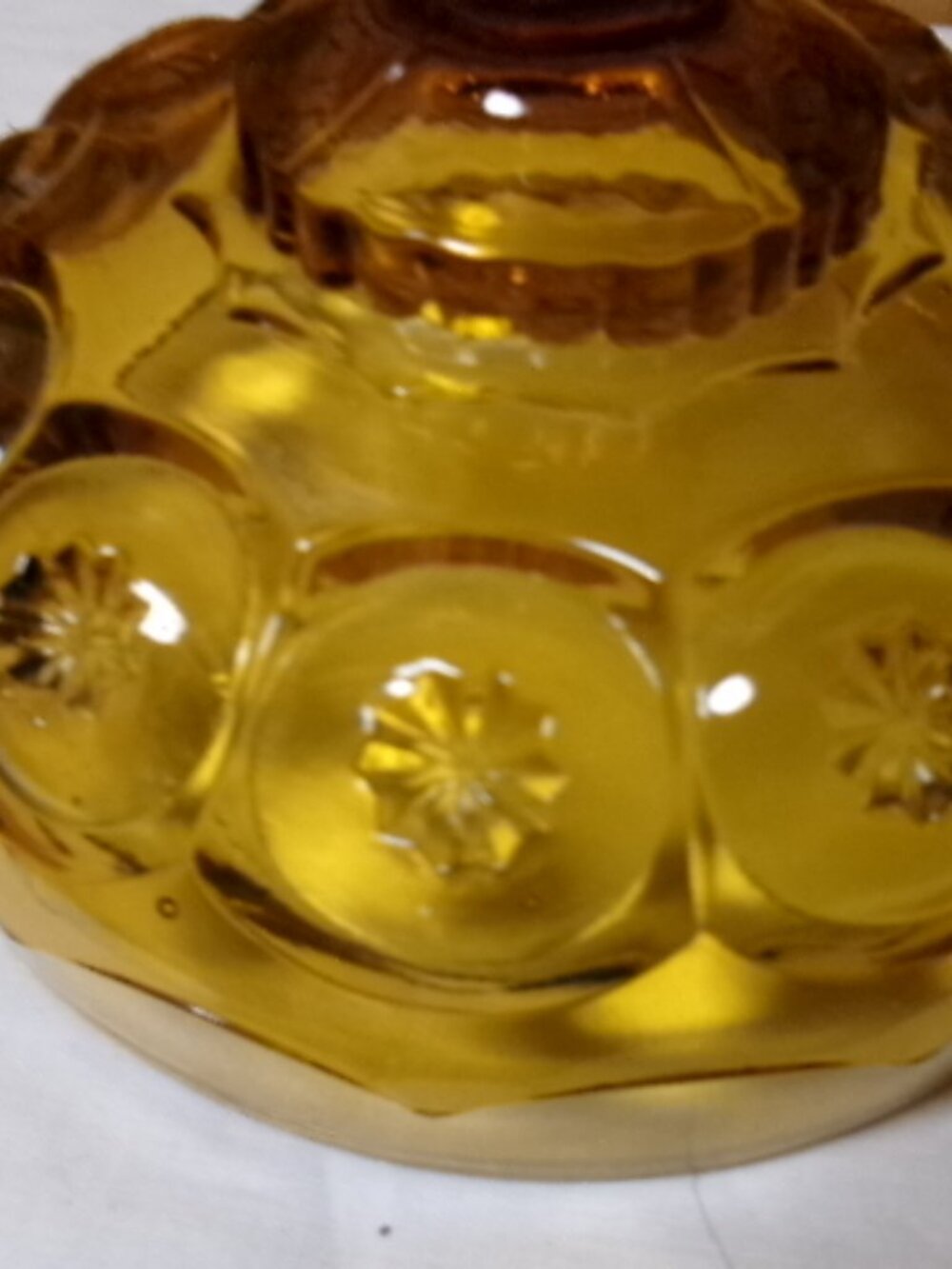 Vtg Art Deco MCM moon and star amber cheese dish LE Smith Mint - Picture 4 of 5